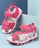 Cute Walk by Babyhug Velcro Closure Sandals with Hearts Glitter Print - Fuchsia