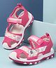 Cute Walk by Babyhug Velcro Closure Sandals with Hearts Glitter Print - Fuchsia
