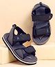 Pine Kids Solid Sandals With Velcro Closure - Black & Grey