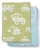 Tidy Sleep Yarn Dyed Blanket (Blue Party Animal & Green Truck) Pack 2