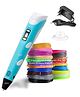 Magicwand 3D Printing Pen with LCD Display 10 Meter Each 10 Filaments EXTRA & 3 Meter Each 3 Filaments with ADAPTOR (Pack of 1)