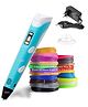 Magicwand with ADAPTOR 3D Printing Pen with LCD Display10 Metre Each 5 Filaments EXTRA with 3 Metre Each 3 Filaments - Pack of 1