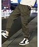 tior Cotton Solid Cargo Joggers - Grey