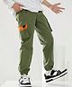 tior Cotton Colour Blocked Cargo Joggers - Green