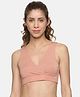 &Circus Modal Solid Maternity Bra With Nursing Access - Peach