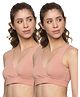 &Circus Modal Pack Of 2 Solid Maternity Bra With Nursing Access - Peach