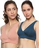 &Circus Modal Pack Of 2 Solid Maternity Bra With Nursing Access - Multi Colour