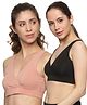 &Circus Modal Pack Of 2 Solid Maternity Bra With Nursing Access - Multi Colour