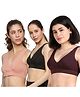 &Circus Pack Of 3 Sleeveless Solid Maternity Nursing Bra - Multi Colour