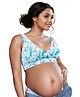 &Circus Sleeveless Floral Printed Padded Maternity Nursing Bra - Light Blue
