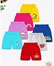 Trampoline Cotton Blend Pack Of 7 Unicorn & Girl Power Text Printed Shorts - Multi Colour