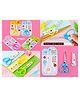Comercio Cartoon Printed Art and Craft Student Friendly Scissor with Protective Cover - Pack of 2 (Multicolor)