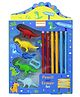 Comercio Dinosaur Theme 13 in 1 Pencils and Eraser Stationery Set - Multicolour