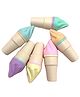 Comercio Cute Ice Cream Cone Shaped Highlighter Set 6 pieces - Multicolour