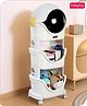 Babyhug Spaceman Storage Cart - Grey| 3 layers| Wheels with Lock| Top Layer with Dust Cover| Plug & Play Assembly| Toys Cloths Feeding Accessories Stationery Storage| Wardrobe