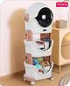 Babyhug Spaceman Storage Cart - Pink| 3 layers| Wheels with Lock| Top Layer with Dust Cover| Plug & Play Assembly| Toys Cloths Feeding Accessories Stationery Storage| Wardrobe