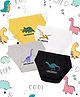 NUSYL Cotton Pack Of 4 Jungle Dinosaurs & Typography Printed Briefs - Yellow White Black & Grey