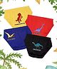 NUSYL Cotton Pack Of 4 Jungle Dinosaurs & Typography Printed Briefs - Yellow Red Royal Blue & Black