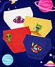 NUSYL Cotton Pack Of 4 Aliens Printed Briefs - White Red Royal Blue & Yellow