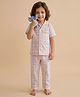Polka Tots Cotton Woven Half Sleeves Checked Coordinating Shirt Pajama Set - Multi Colour
