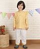 Polka Tots Cotton Woven Full Sleeves Birds Printed Night Suit Set - Yellow