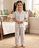 Polka Tots Cotton Woven Half Sleeves Checked Coordinating Night Suit Set - Green