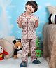 Polka Tots Cotton Woven Half Sleeves Striped & Fruits Printed Coordinating Night Suit Set - Multi Colour