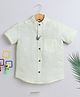 BAATCHEET Cotton Half Sleeves Solid Shirt With Detachable Panda Designed Brooch - Light Green