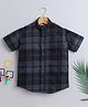 BAATCHEET Cotton Half Sleeves Checked Shirt - Grey