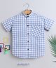 BAATCHEET Cotton  Half Sleeves Checked Shirt - Light Blue