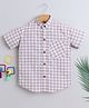 BAATCHEET Cotton  Half Sleeves Checked Shirt - Beige