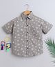 BAATCHEET Cotton Half Sleeves Blossom Printed Shirt - Grey