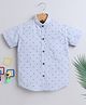 BAATCHEET Cotton  Half Sleeves Lines Printed Shirt - Sky Blue