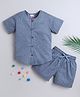 BAATCHEET Cotton Half Sleeves Abstract Printed Shirt & Coordinating Shorts Set - Blue