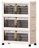 House of Quirk With Multi Layer Plastic Storage Cabinet 3 Layer Foldable Storage Box with Lid