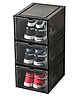 House of Quirk large storage box with magnetic suctin door for shoes Pack of 3 Black