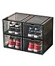 House of Quirk large storage box with magnetic suctin door for shoes Pack of 4 Black
