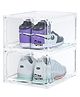 House of Quirk large storage box with magnetic suctin door for shoes Pack of 2 white