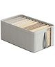 House of Quirk Oxford Cloth Storage Bins Foldable Storage Containers with Mesh Window for Organizing Baby Clothes, Baby Blanket, Jeans, Toys, Books, Closet & Wardrobe Shelves 1-Pack- Small Grey
