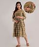 CeleBravo Rayon Three Fourth Sleeves Paisley Printed Maternity Dress With Nursing Access - Green