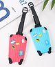 Luggage Tags in Trolley Shape - Pink & Sea Green