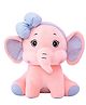 CuddleNest Plush Bow Elephant Soft Toy, Peach - Height 35 cm