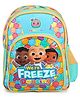 Cocomelon Two Compartment School Bag With PVC Embossed Front Pocket Green - Height 14 Inches