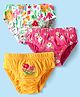 Babyhug 100% Cotton Antibacterial Floral Printed Panties Pack Of 3 - Dark Pink Yellow & White