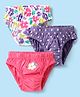 Babyhug 100% Cotton Knit Antibacterial Panties with Floral & Polka Dots Print Pack of 3 - Pink Lilac & White