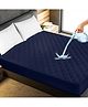Mattress Protector 100% Waterproof Cotton Feel Quilted Mattress Cover King Bed 72x72 inch | 6x6 ft, Dark Blue