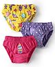 Babyhug 100% Cotton Antibacterial Panties With Polka Dots & Ice Cream Print Pack Of 3 - Purple Dark Pink & Yellow.
