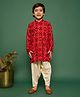 Vastramay Rayon Full Sleeves Patola Printed Kurta Patiala Set - Red