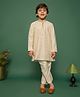 Vastramay Rayon Full Sleeves Floral Embroidered Sequins Embellished Kurta Pyjama Set - Off White