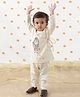 Tiber Taber 100% Cotton Full Sleeves Lord Shiva Embroidered Kurta Pyjama Set - Cream